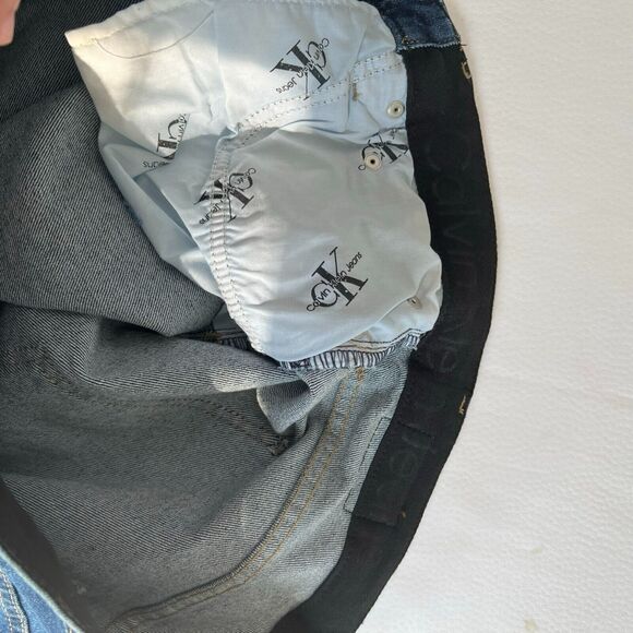 Calvin Klein Jeans Women High Rise Straight Blue Raw Hem Denim Ankle Plus 20W - Picture 9 of 12